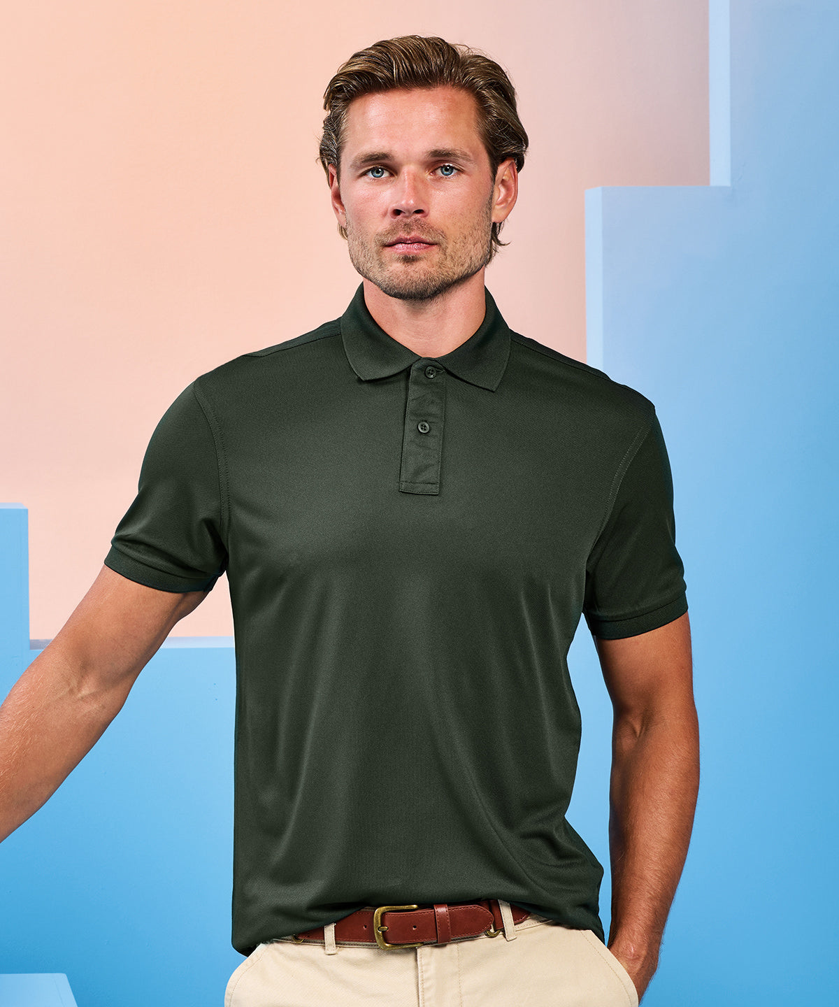 Cationic recycled polyester poloÂ