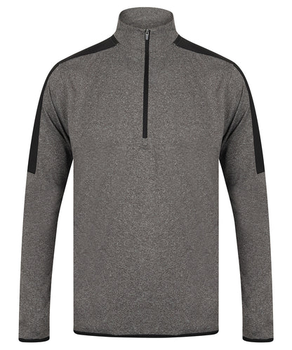 ¼ zip mid-layer with contrast panelling 
