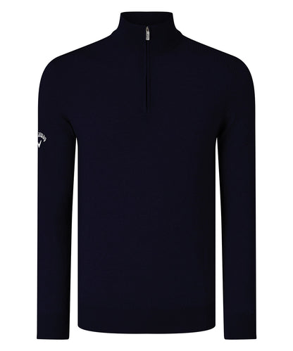 Ribbed ¼ zip Merino sweater